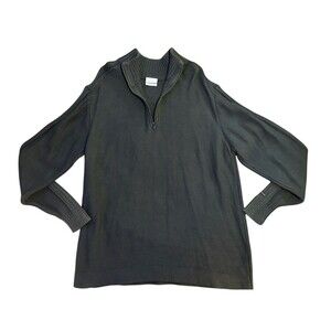 Columbia Sportswear 1/4 Zip Sweater - Dark Green Knit - Size XXL